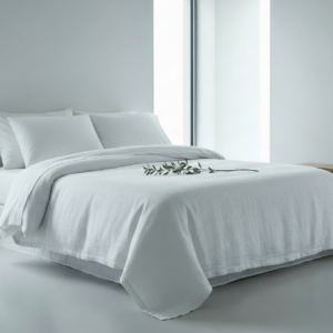 Leinen Bettwäsche Fischgrat in Weiß von Vieböck 273