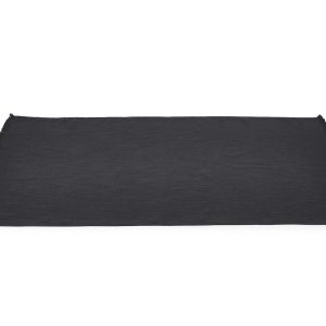 Jasper Teppich Faded Black Leinen-Wolle-Mix in Waldfarben von Libeco