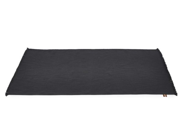 Jasper Teppich Faded Black Leinen-Wolle-Mix in Waldfarben von Libeco