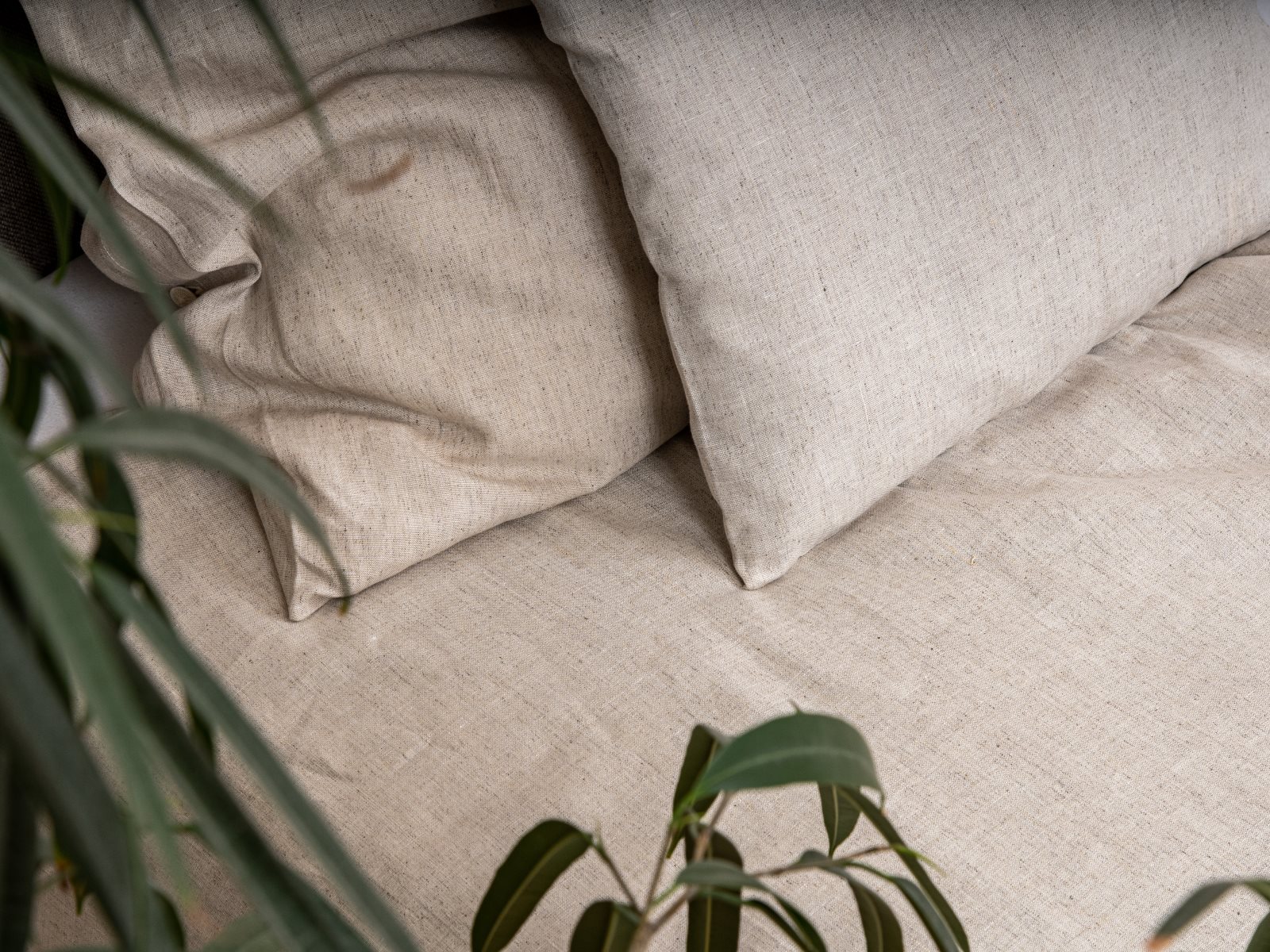Natur Leinen Bettwäsche mit Hohlsaum von Hoffmann – Bild 3