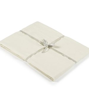 Madison White Sand Farbiges Leinen Spannbettlaken von Libeco