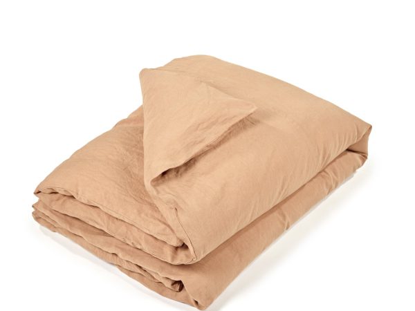 Madison Cinnamon Farbiges Leinen Spannbettlaken von Libeco