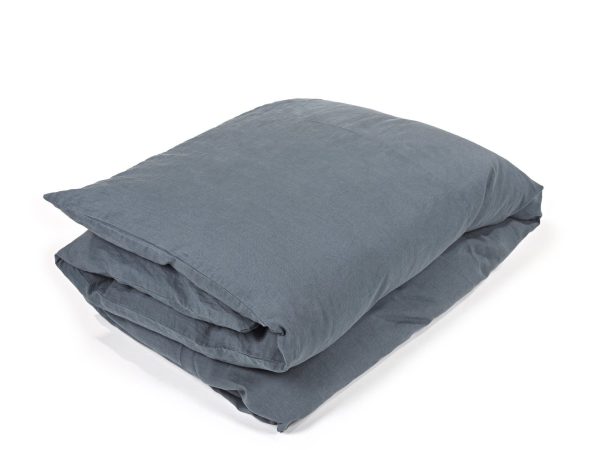 Madison Navy Farbiges Leinen Spannbettlaken von Libeco – Bild 4