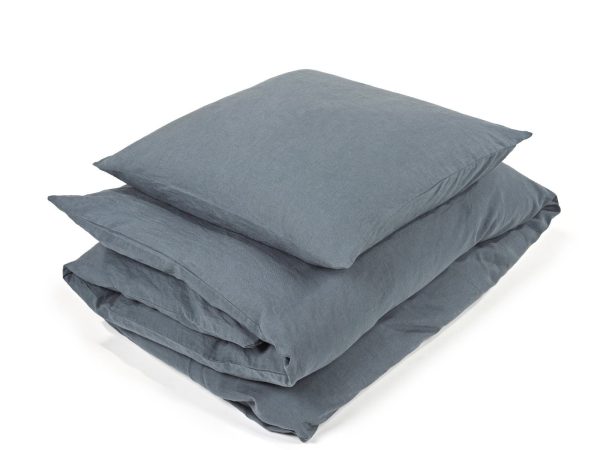 Madison Navy Farbiges Leinen Spannbettlaken von Libeco – Bild 3