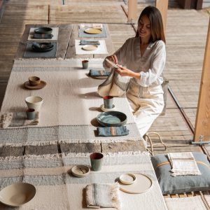 The Belgian Table Throw Ioulida reines Leinen von Libeco