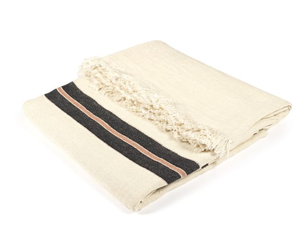 The Patagonian Black Stripe Leinen Coverlet und Kissen von Libeco – Bild 4