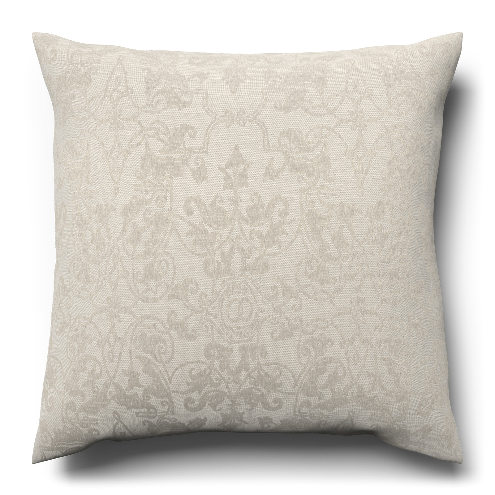 A white cushion on a white background.