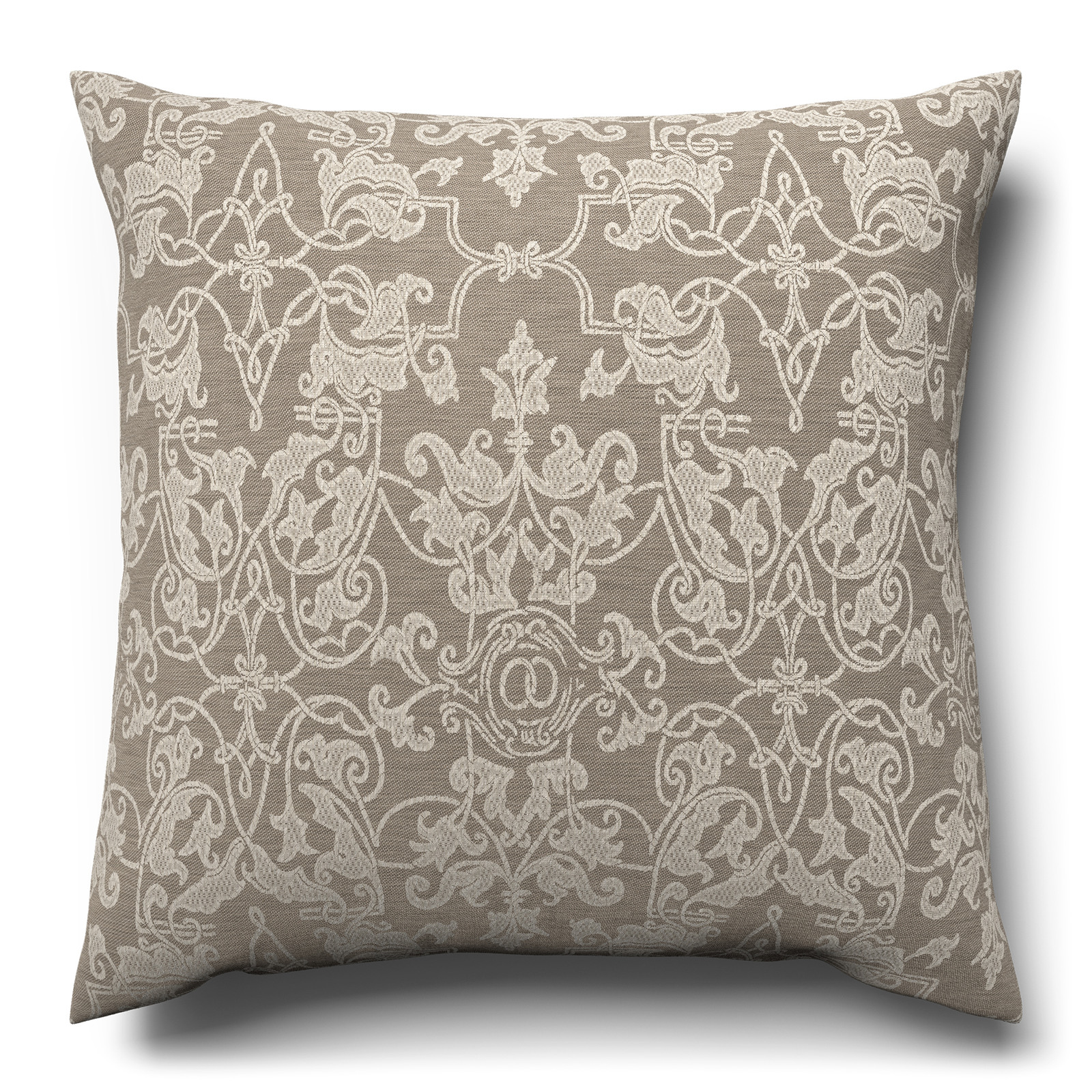 A cushion with a decorative pattern on it.