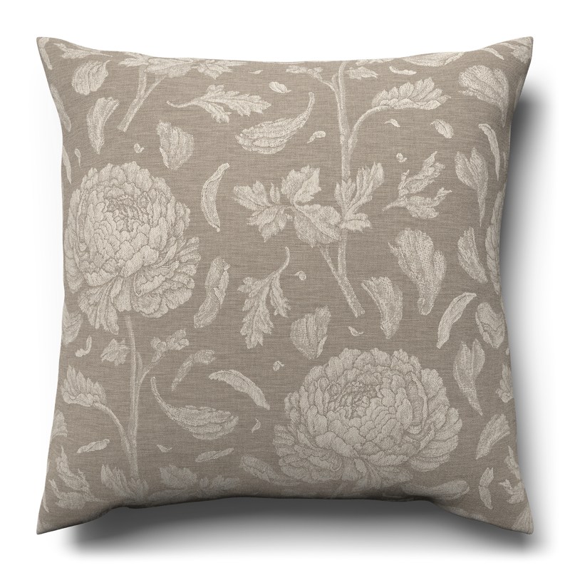 A cushion with a floral pattern on it.