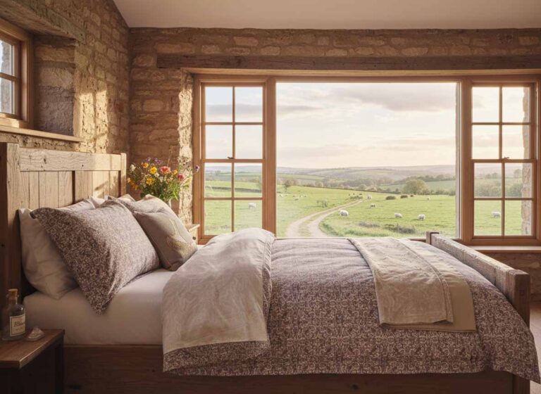 Ein Bett auf einer Farm