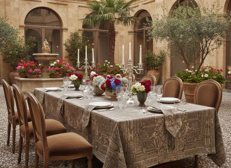 A festively laid table