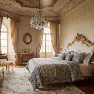 Ein Bett in einem Schloss