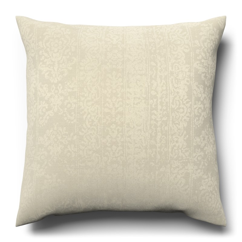 A white cushion on a white background.