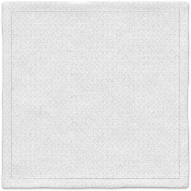 A white placemat with a white background.
