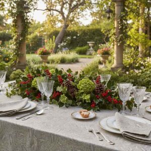 Ein Tisch in einem Garten