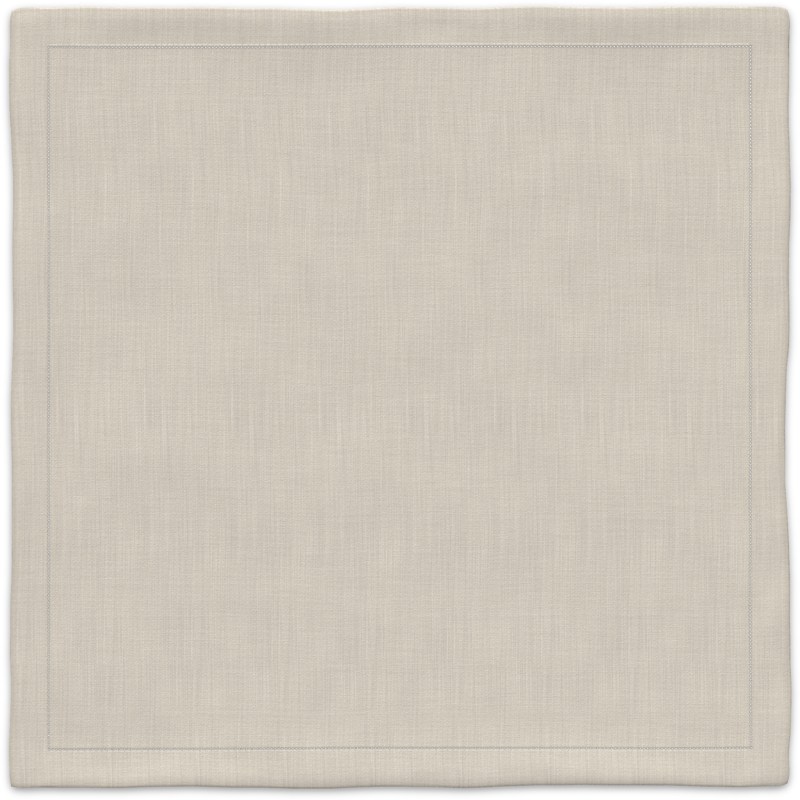 A white placemat with a white border.