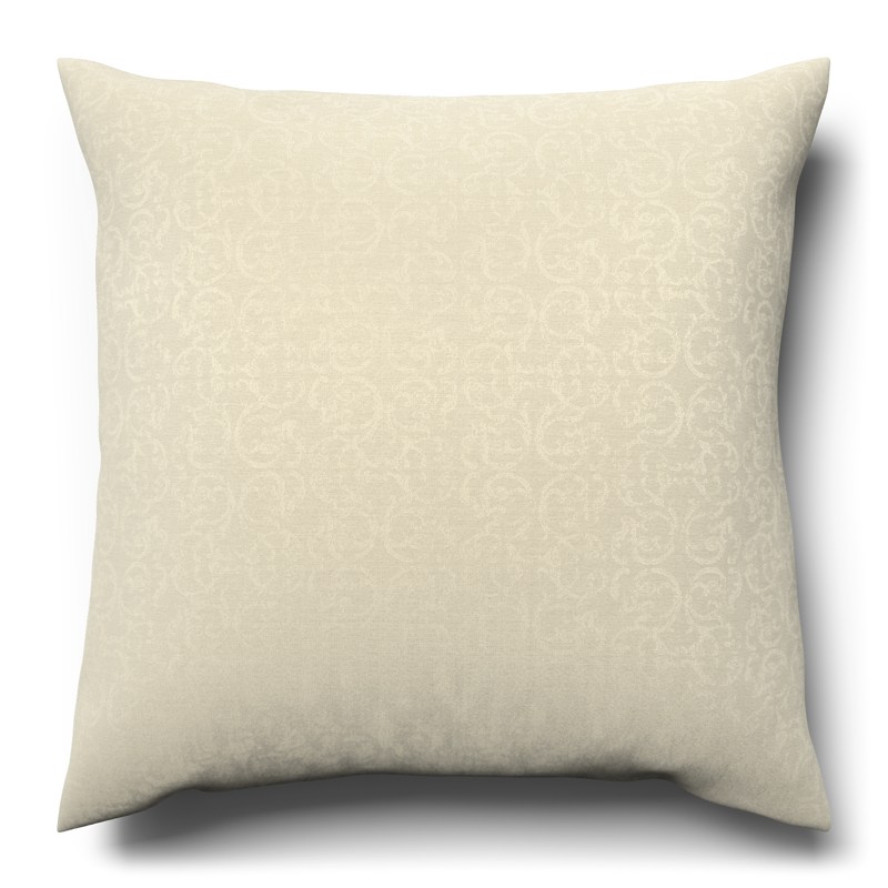 A white cushion on a white background.