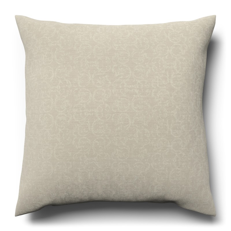 A white cushion on a white background.
