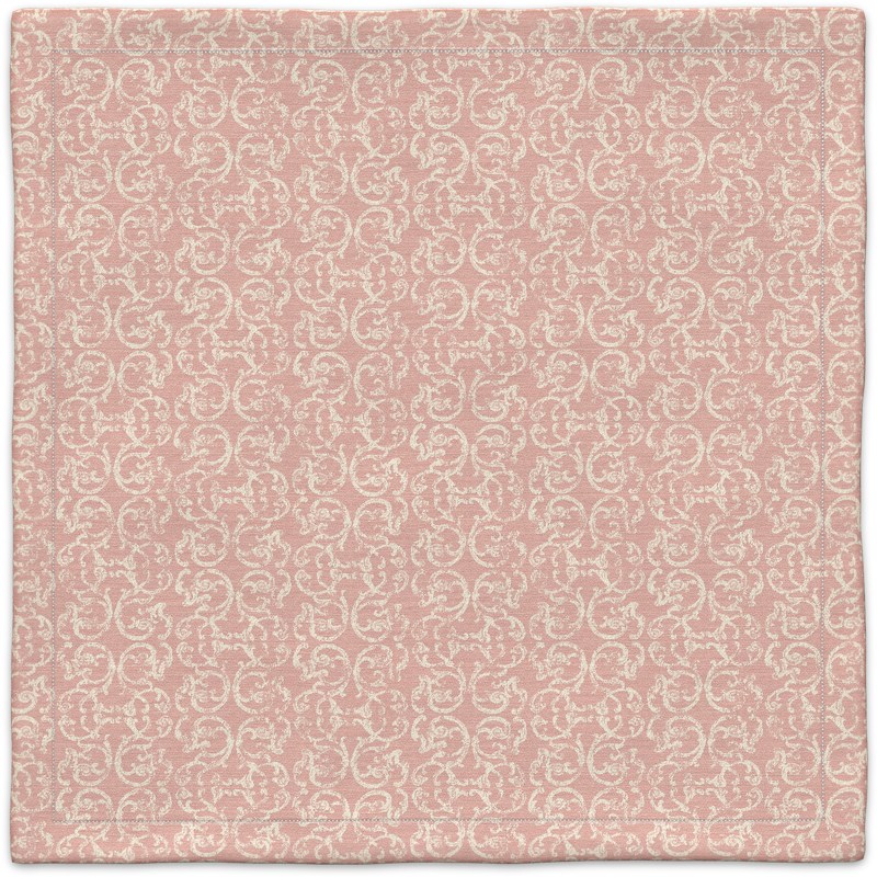 A pink and white carpet on a white background.