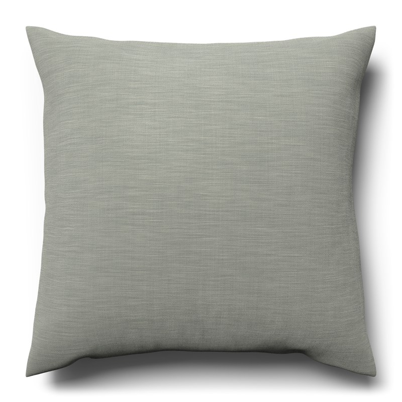 A gray cushion on a white background.