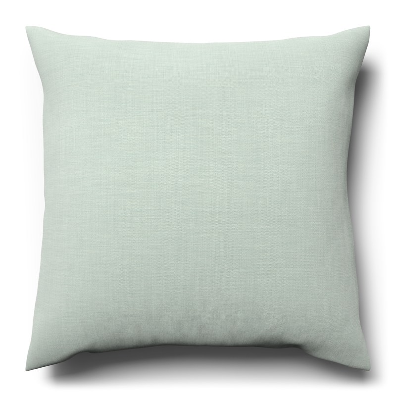 A light green cushion on a white background.