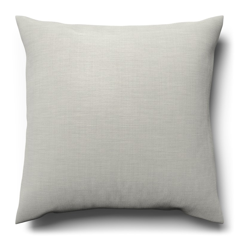 A light gray cushion on a white background.
