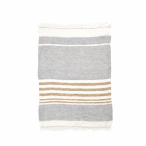 Ash Stripe - Reines Leinen Handtuch von Libeco