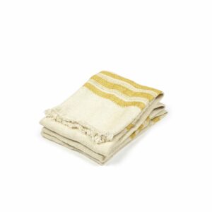Mustard Stripe - Reines Leinen Handtuch von Libeco