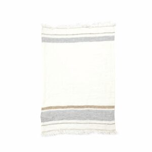 Oyster Stripe - Reines Leinen Handtuch von Libeco
