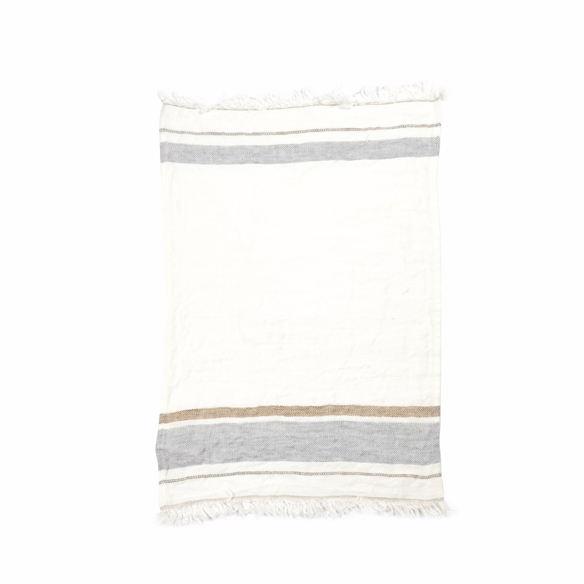 Oyster Stripe - Reines Leinen Handtuch von Libeco