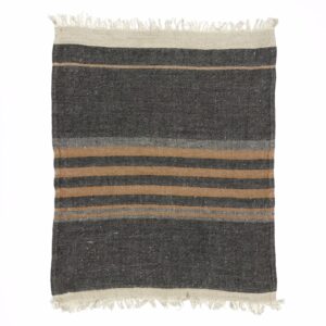 Black Stripe - Reines Leinen Handtuch von Libeco
