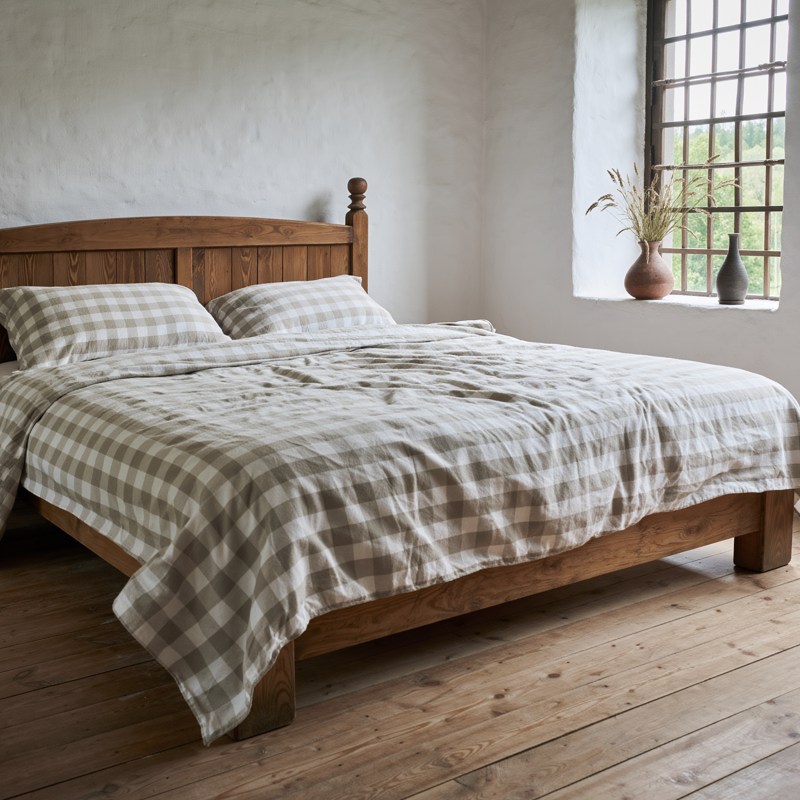Organic linen bed linen wide check from Vieböck 268ö