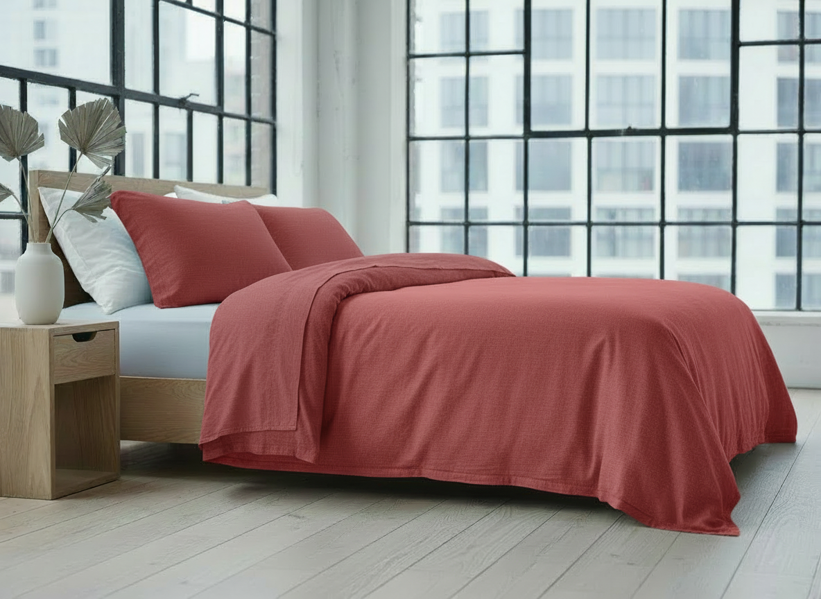 Hemp and linen bed linen Burgundy from Vieböck 226/30