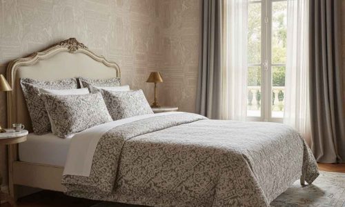 Ein Bett in einem französischen Schloss