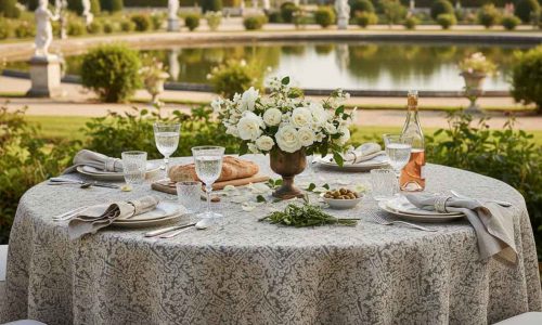 Ein gedeckter Tisch im Schlossgarten